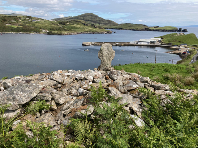 Southwest Donegal landscape with standing stone